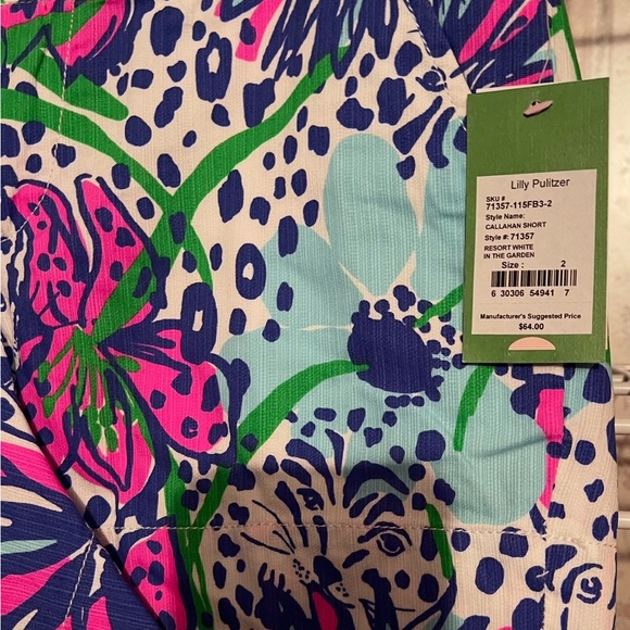 Lilly Pulitzer Callahan Shorts NWT SZ 2 Resort white in the garden - Picture 3 of 4
